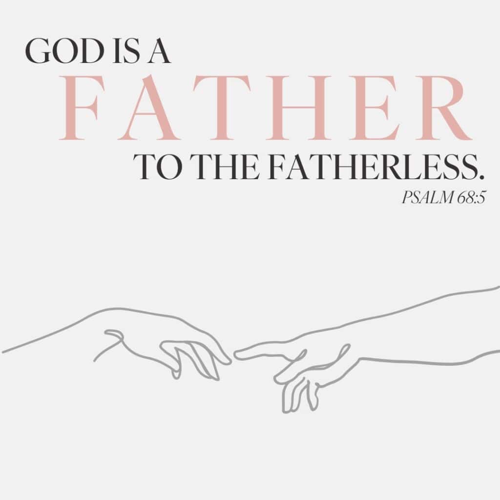 "Are There Bible Verses About Foster Care and Adoption?" Graphic with Psalm 68:5